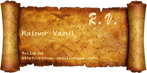 Rainer Vazul névjegykártya